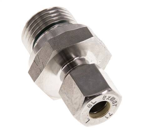 G 1/2'' Buitendraad x 8L RVS Rechte Knelfitting met FKM Afdichting 315 Bar DIN 2353