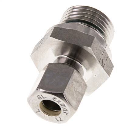 G 1/2'' Buitendraad x 8L RVS Rechte Knelfitting met FKM Afdichting 315 Bar DIN 2353