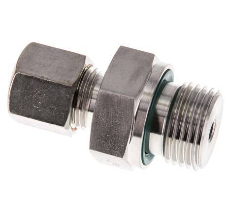G 1/2'' Male x 8S Stainless steel Straight Compression Fitting with FKM Seal 630 Bar DIN 2353