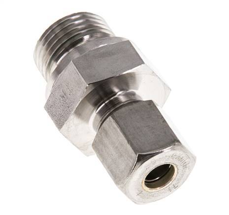 G 1/2'' Buitendraad x 8S RVS Rechte Knelfitting met FKM Afdichting 630 Bar DIN 2353