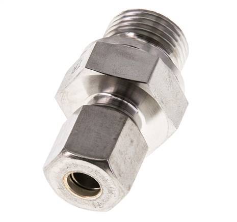 G 1/2'' Buitendraad x 8S RVS Rechte Knelfitting met FKM Afdichting 630 Bar DIN 2353