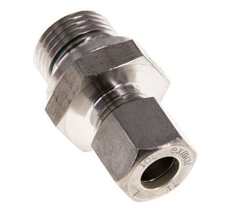 G 1/2'' Buitendraad x 10L RVS Rechte Knelfitting met FKM Afdichting 315 Bar DIN 2353