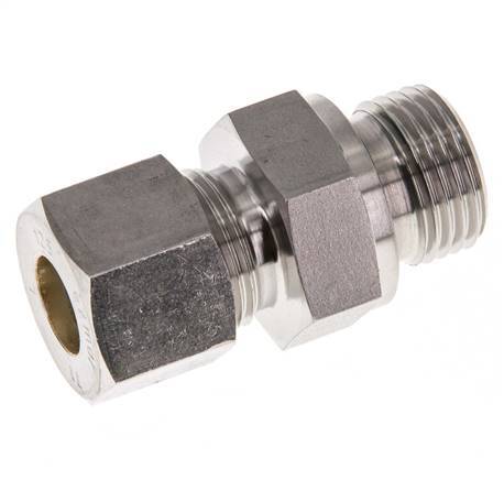 G 1/2'' Male x 12S Stainless steel Straight Compression Fitting with FKM Seal 630 Bar DIN 2353