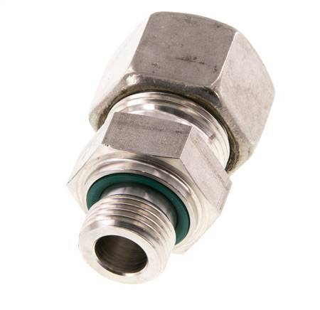 G 1/2'' Buitendraad x 20S RVS Rechte Knelfitting met FKM Afdichting 400 Bar DIN 2353