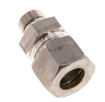 G 1/2'' Buitendraad x 20S RVS Rechte Knelfitting met FKM Afdichting 400 Bar DIN 2353
