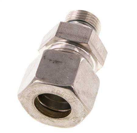 G 1/2'' Buitendraad x 20S RVS Rechte Knelfitting met FKM Afdichting 400 Bar DIN 2353
