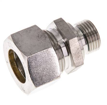 G 1/2'' Buitendraad x 22L RVS Rechte Knelfitting met FKM Afdichting 160 Bar DIN 2353