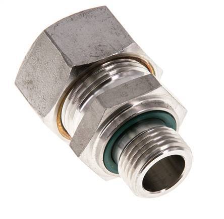 G 1/2'' Buitendraad x 22L RVS Rechte Knelfitting met FKM Afdichting 160 Bar DIN 2353