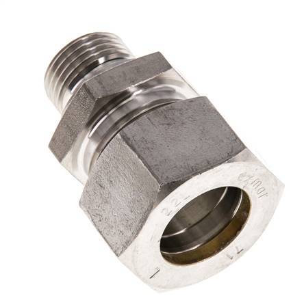 G 1/2'' Buitendraad x 22L RVS Rechte Knelfitting met FKM Afdichting 160 Bar DIN 2353