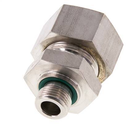 G 1/2'' Buitendraad x 25S RVS Rechte Knelfitting met FKM Afdichting 400 Bar DIN 2353
