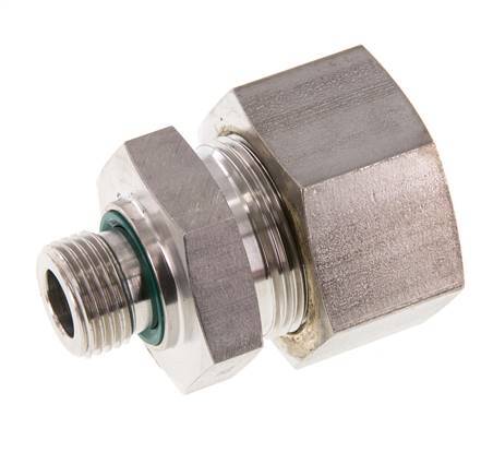 G 1/2'' Buitendraad x 25S RVS Rechte Knelfitting met FKM Afdichting 400 Bar DIN 2353