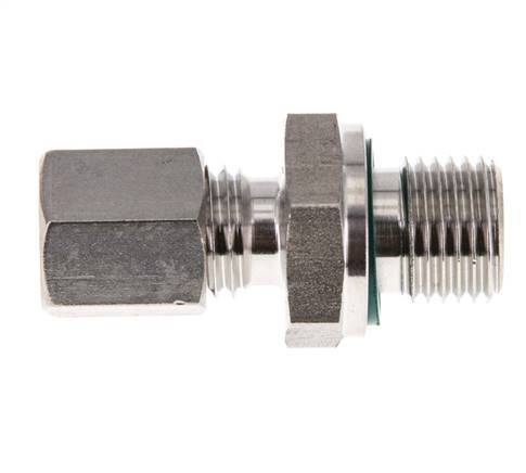 G 1/4'' Buitendraad x 6L RVS Rechte Knelfitting met FKM Afdichting 315 Bar DIN 2353