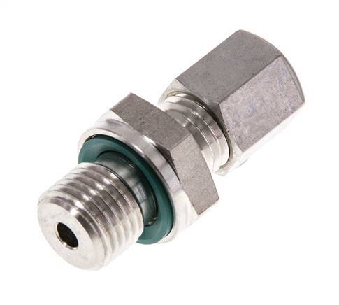 G 1/4'' Buitendraad x 6L RVS Rechte Knelfitting met FKM Afdichting 315 Bar DIN 2353
