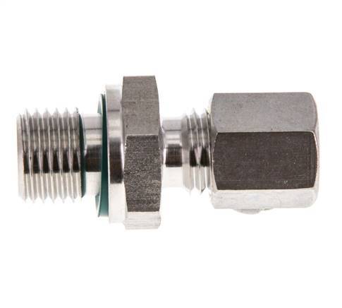 G 1/4'' Buitendraad x 6L RVS Rechte Knelfitting met FKM Afdichting 315 Bar DIN 2353
