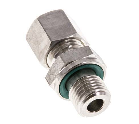 G 1/4'' Buitendraad x 8L RVS Rechte Knelfitting met FKM Afdichting 315 Bar DIN 2353
