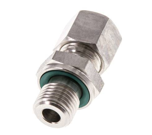 G 1/4'' Buitendraad x 8L RVS Rechte Knelfitting met FKM Afdichting 315 Bar DIN 2353