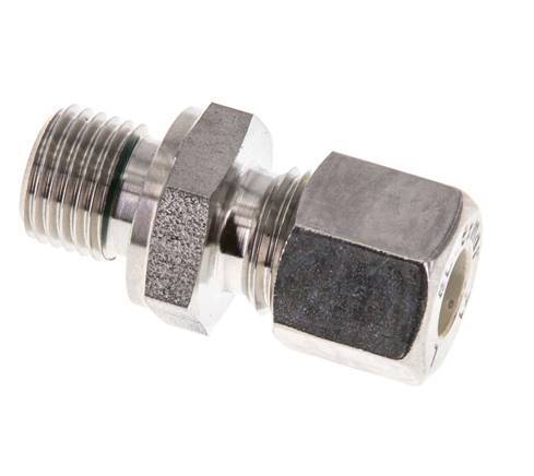 G 1/4'' Buitendraad x 8L RVS Rechte Knelfitting met FKM Afdichting 315 Bar DIN 2353