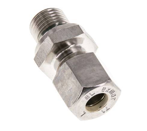 G 1/4'' Buitendraad x 8L RVS Rechte Knelfitting met FKM Afdichting 315 Bar DIN 2353