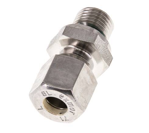 G 1/4'' Buitendraad x 8L RVS Rechte Knelfitting met FKM Afdichting 315 Bar DIN 2353