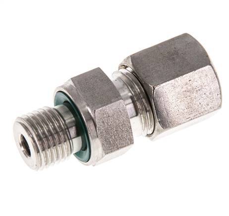 G 1/4'' Buitendraad x 8S RVS Rechte Knelfitting met FKM Afdichting 630 Bar DIN 2353