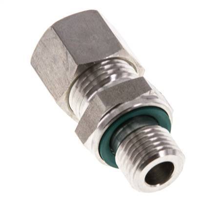 G 1/4'' Buitendraad x 10L RVS Rechte Knelfitting met FKM Afdichting 315 Bar DIN 2353