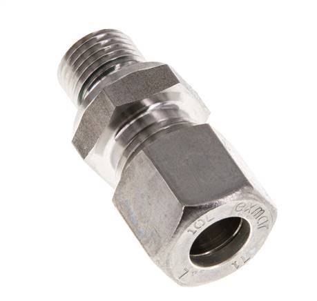 G 1/4'' Buitendraad x 10L RVS Rechte Knelfitting met FKM Afdichting 315 Bar DIN 2353