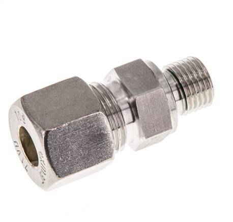 G 1/4'' Buitendraad x 10S RVS Rechte Knelfitting met FKM Afdichting 630 Bar DIN 2353