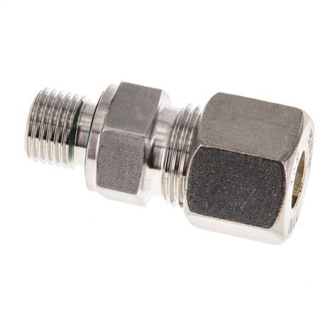 G 1/4'' Buitendraad x 10S RVS Rechte Knelfitting met FKM Afdichting 630 Bar DIN 2353