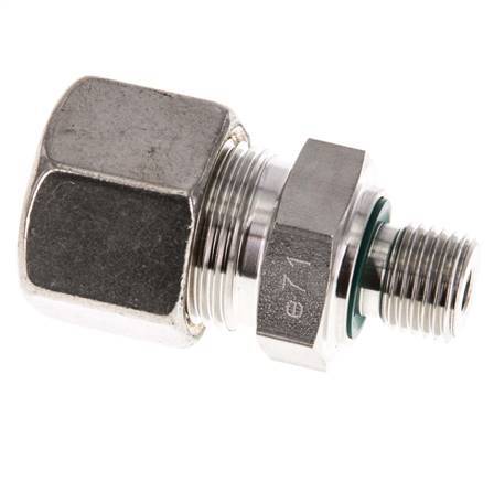 G 1/4'' Buitendraad x 14S RVS Rechte Knelfitting met FKM Afdichting 630 Bar DIN 2353