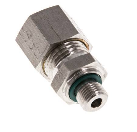 G 1/8'' Buitendraad x 10L RVS Rechte Knelfitting met FKM Afdichting 315 Bar DIN 2353