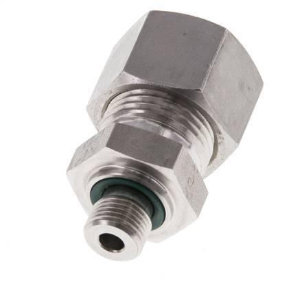 G 1/8'' Buitendraad x 12L RVS Rechte Knelfitting met FKM Afdichting 315 Bar DIN 2353