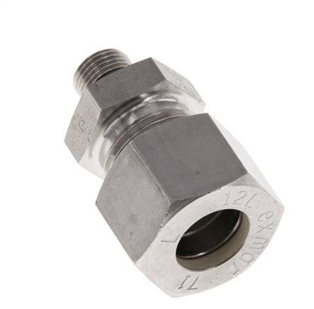 G 1/8'' Buitendraad x 12L RVS Rechte Knelfitting met FKM Afdichting 315 Bar DIN 2353