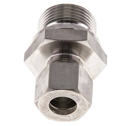 G 3/4'' Buitendraad x 12L RVS Rechte Knelfitting met FKM Afdichting 315 Bar DIN 2353