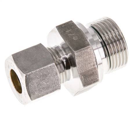 G 3/4'' Buitendraad x 12S RVS Rechte Knelfitting met FKM Afdichting 630 Bar DIN 2353