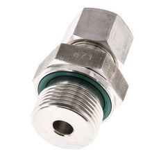 G 3/4'' Buitendraad x 12S RVS Rechte Knelfitting met FKM Afdichting 630 Bar DIN 2353