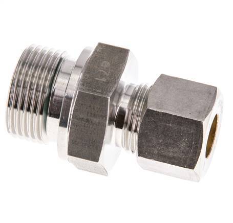 G 3/4'' Buitendraad x 12S RVS Rechte Knelfitting met FKM Afdichting 630 Bar DIN 2353