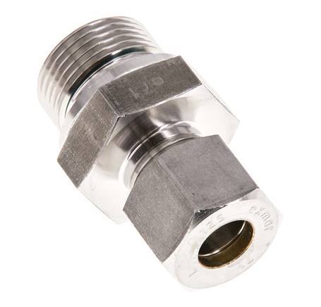 G 3/4'' Buitendraad x 12S RVS Rechte Knelfitting met FKM Afdichting 630 Bar DIN 2353