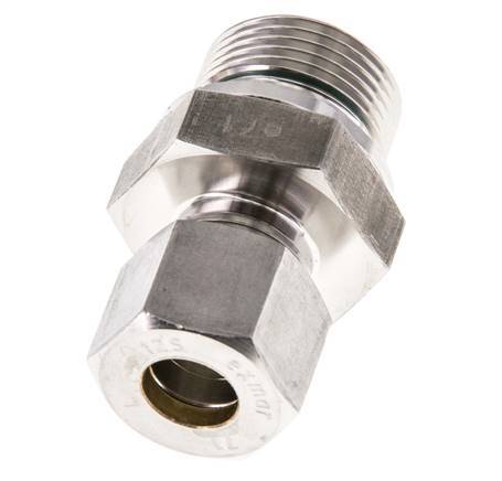 G 3/4'' Buitendraad x 12S RVS Rechte Knelfitting met FKM Afdichting 630 Bar DIN 2353