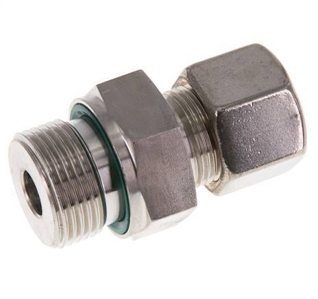 G 3/4'' Buitendraad x 14S RVS Rechte Knelfitting met FKM Afdichting 630 Bar DIN 2353
