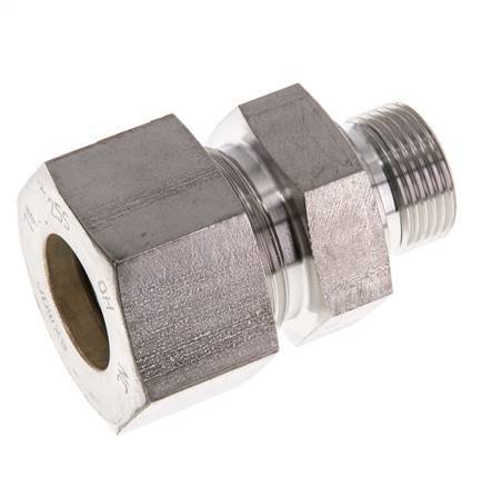 G 3/4'' Buitendraad x 25S RVS Rechte Knelfitting met FKM Afdichting 400 Bar DIN 2353