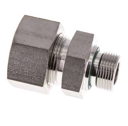 G 3/4'' Buitendraad x 25S RVS Rechte Knelfitting met FKM Afdichting 400 Bar DIN 2353