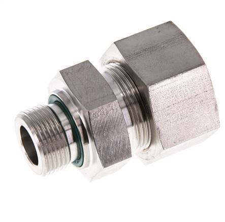 G 3/4'' Buitendraad x 25S RVS Rechte Knelfitting met FKM Afdichting 400 Bar DIN 2353
