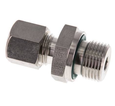 G 3/8'' Buitendraad x 8L RVS Rechte Knelfitting met FKM Afdichting 315 Bar DIN 2353
