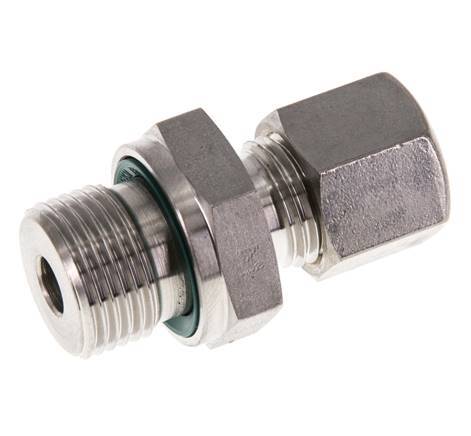 G 3/8'' Buitendraad x 8L RVS Rechte Knelfitting met FKM Afdichting 315 Bar DIN 2353