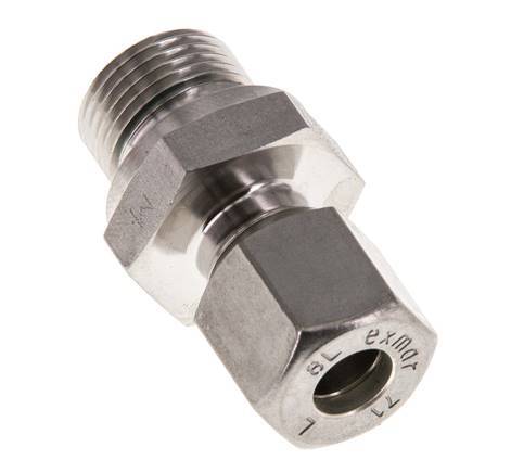 G 3/8'' Buitendraad x 8L RVS Rechte Knelfitting met FKM Afdichting 315 Bar DIN 2353