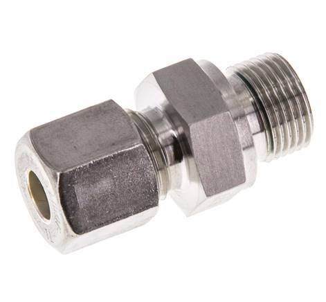 G 3/8'' Buitendraad x 8S RVS Rechte Knelfitting met FKM Afdichting 630 Bar DIN 2353