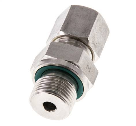 G 3/8'' Buitendraad x 8S RVS Rechte Knelfitting met FKM Afdichting 630 Bar DIN 2353