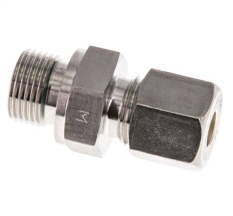 G 3/8'' Buitendraad x 8S RVS Rechte Knelfitting met FKM Afdichting 630 Bar DIN 2353