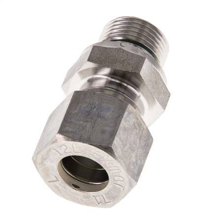 G 3/8'' Buitendraad x 12L RVS Rechte Knelfitting met FKM Afdichting 315 Bar DIN 2353