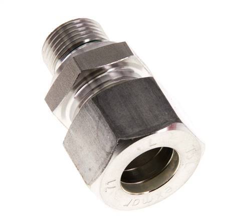 G 3/8'' Buitendraad x 15L RVS Rechte Knelfitting met FKM Afdichting 315 Bar DIN 2353